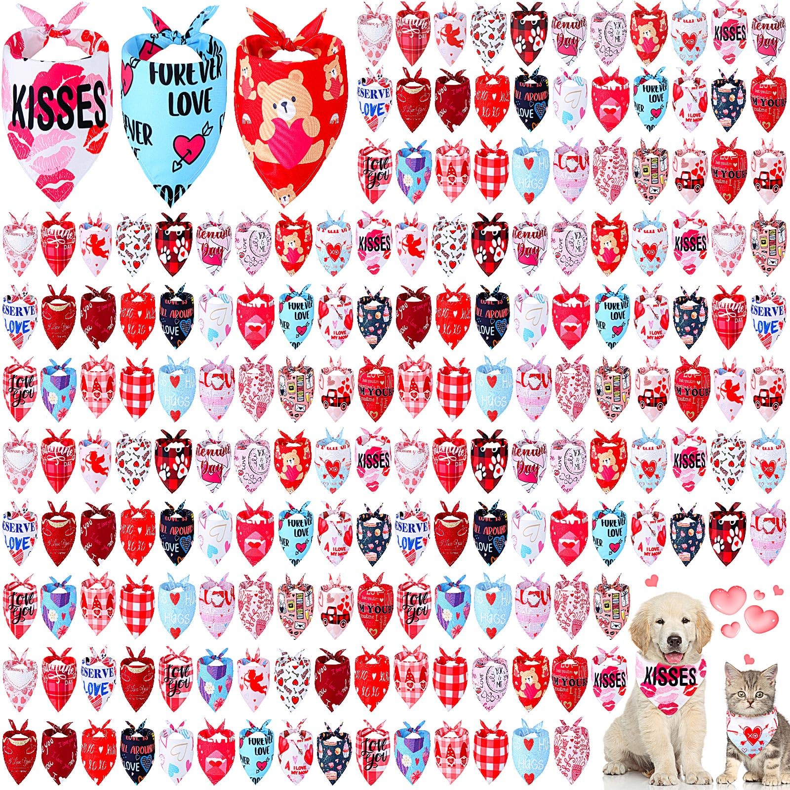 ValenPaws 180ct Adjustable Dog Bandanas