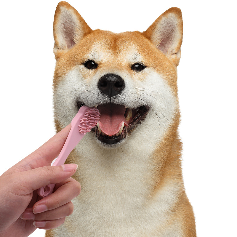 Three-Head Silicone Finger Toothbrush for Dogs