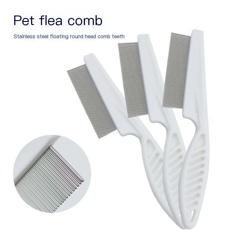 Premium Stainless Steel Pet Grooming Comb – Flea & Tangle Remover for Long and Short-Haired Cats and Dogs | Portable, Washable Pet Care Tool